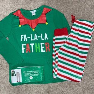 NWT fa-la-la father elf Christmas pajamas medium